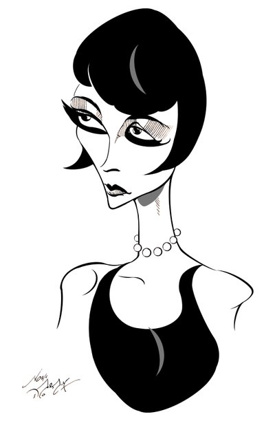 Louise Brooks - caricatura dell